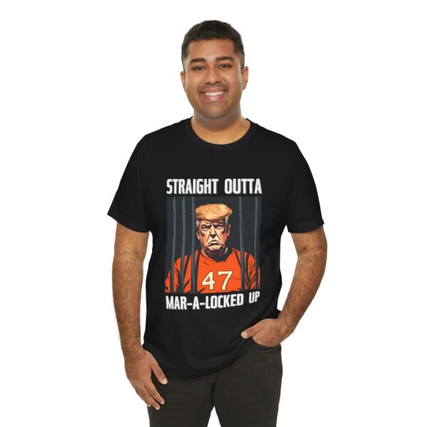 Straight Outta Mar-A-Locked Up Unisex T-Shirt – Funny Political Tee | Bold Anti-Trump Statement Shirt