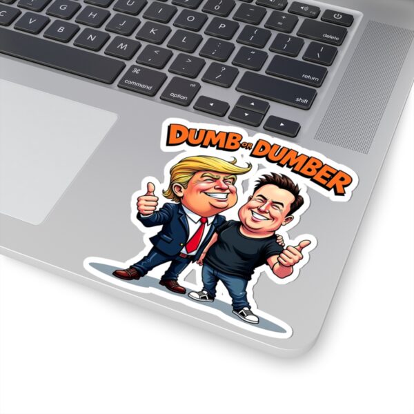 Anti-Trump Elon Musk DOGE Sticker – Dumb or Dumber Political Humor