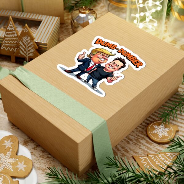 Anti-Trump Elon Musk DOGE Sticker – Dumb or Dumber Political Humor