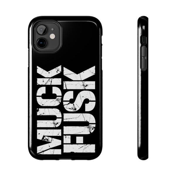 Muck Fusk Tough iPhone Case – Anti-Elon Tesla DOGE Bold Distressed Design