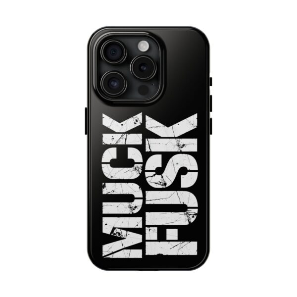 Muck Fusk Tough iPhone Case – Anti-Elon Tesla DOGE Bold Distressed Design