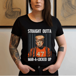 Straight Outta Mar-A-Locked Up Unisex T-Shirt – Funny Political Tee | Bold Anti-Trump Statement Shirt
