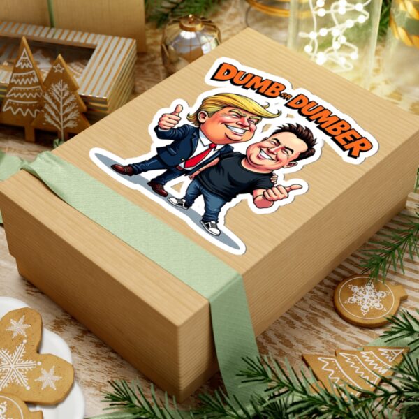 Anti-Trump Elon Musk DOGE Sticker – Dumb or Dumber Political Humor