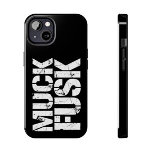 Muck Fusk Tough iPhone Case – Anti-Elon Tesla DOGE Bold Distressed Design