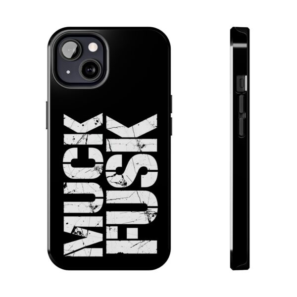 Muck Fusk Tough iPhone Case – Anti-Elon Tesla DOGE Bold Distressed Design