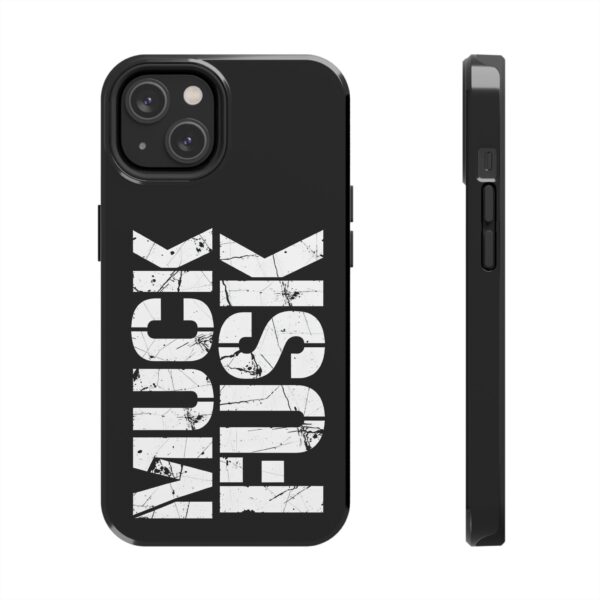 Muck Fusk Tough iPhone Case – Anti-Elon Tesla DOGE Bold Distressed Design