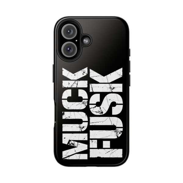 Muck Fusk Tough iPhone Case – Anti-Elon Tesla DOGE Bold Distressed Design